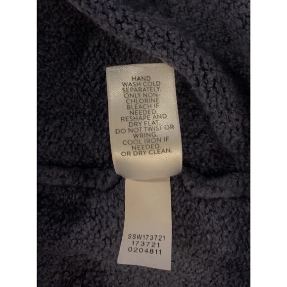 J Jill Sweater Women's Large Waffle Knit Tunic Cowl Neck Blue Purple Cozycore - Picture 10 of 11